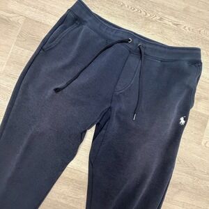 Polo Ralph Lauren Mens L Double Knit Tapered Jogger Sweatpants Navy‎ Blue Lounge